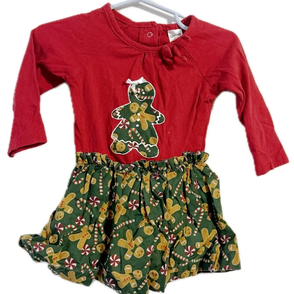OshKosh‎ B'gosh Red and Green Gingerbread Dress